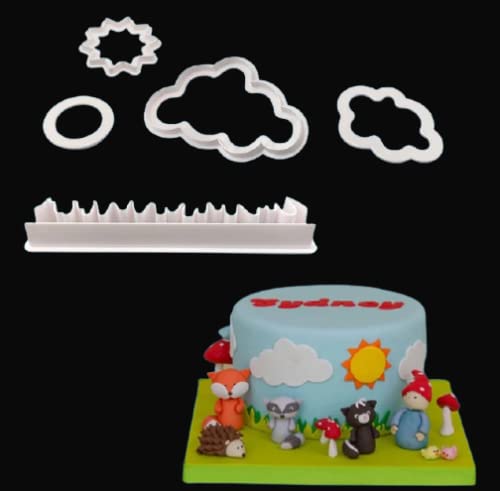 Nature Cutter Set, Grass Sun Cloud Cookie Cake Cutter ( 5 pc set)