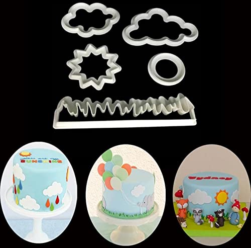 Nature Cutter Set, Grass Sun Cloud Cookie Cake Cutter ( 5 pc set)