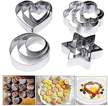 Stainless Steel Cookie Cutter 4 Shape, 12 pcs Set