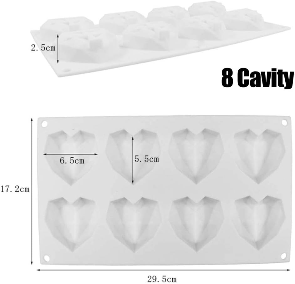 New 3d DIY Diamond Heart Shape Silicone Mold