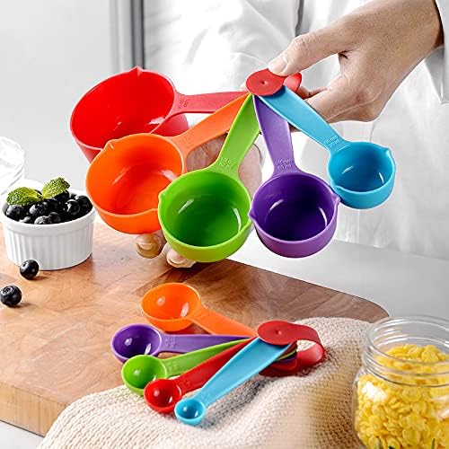 Plastic Measuring Cups and Spoons Set 10 Pieces