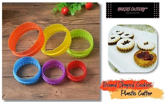 Round Shaped Plastic Cookies Cutter Set of 5