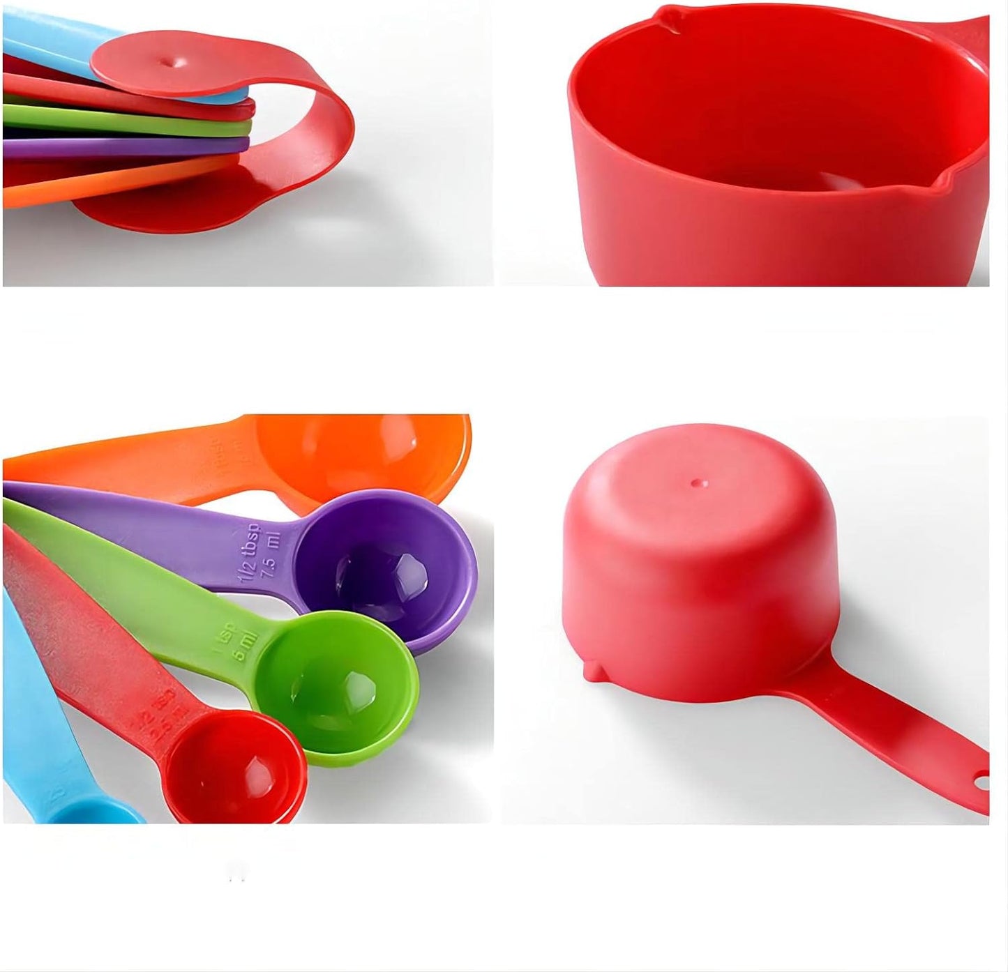 Plastic Measuring Cups and Spoons Set 10 Pieces