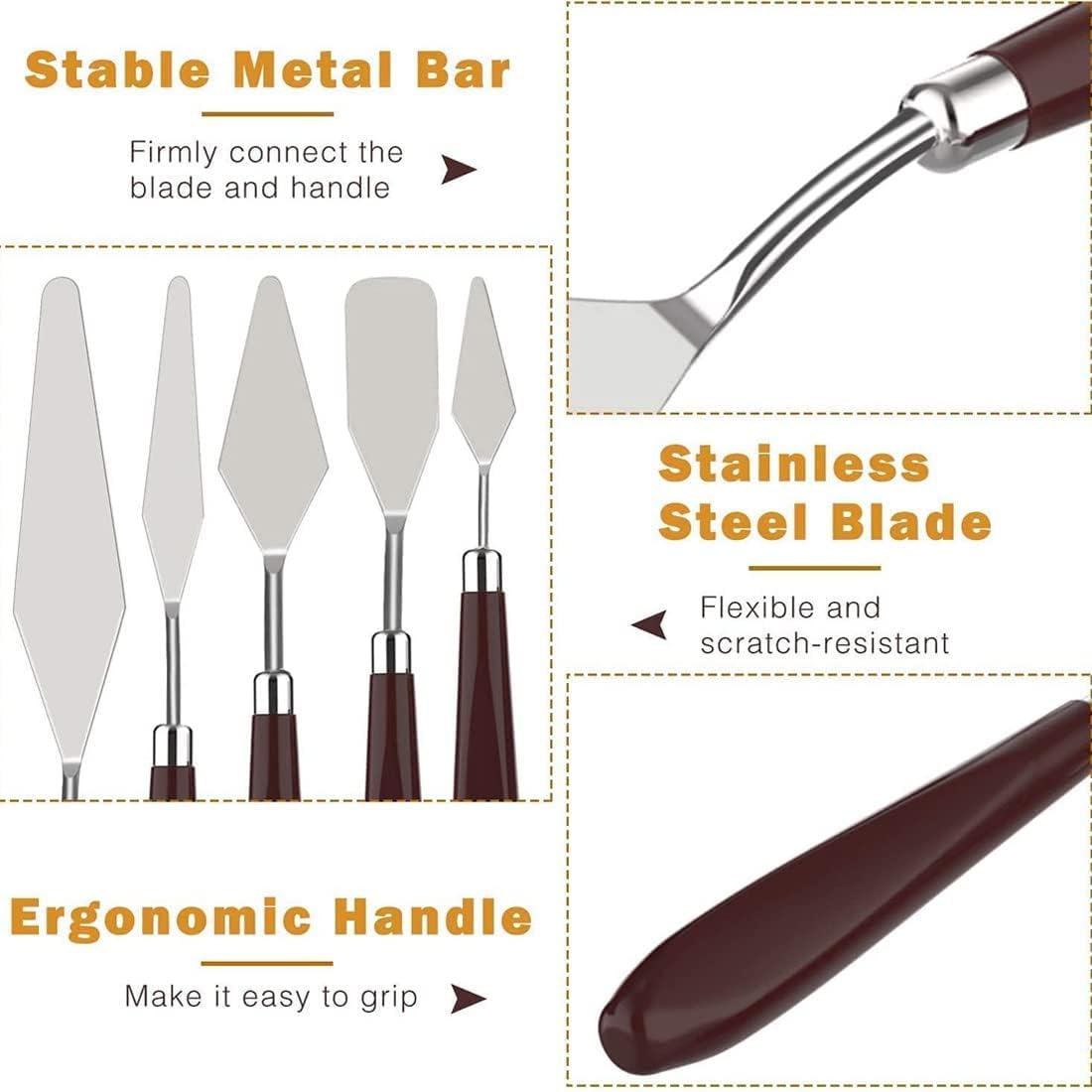 Stainless Steel Palette Knife Set of 5 Piece