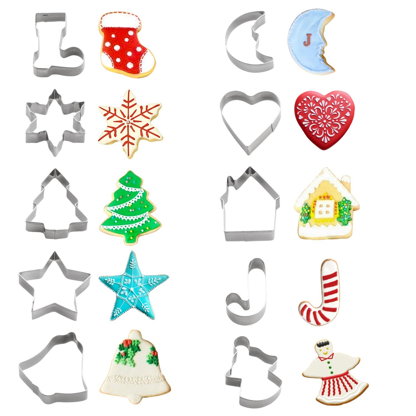 Stainless Steel Christmas Cookie Cutter Set
