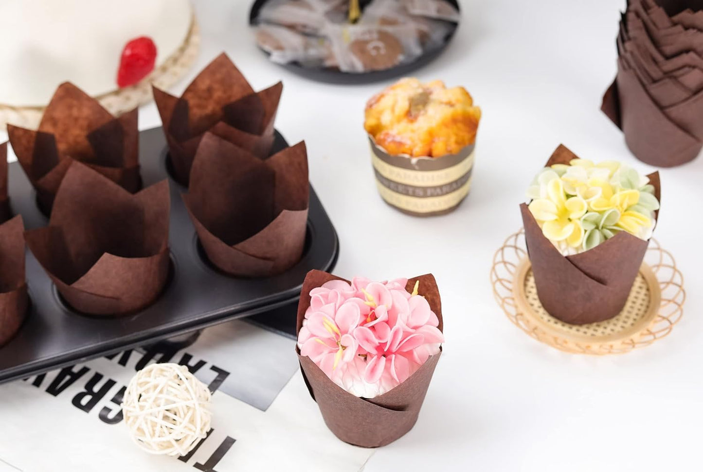 Brown Tulip Cupcake Liners (Pack of 200 Pc)