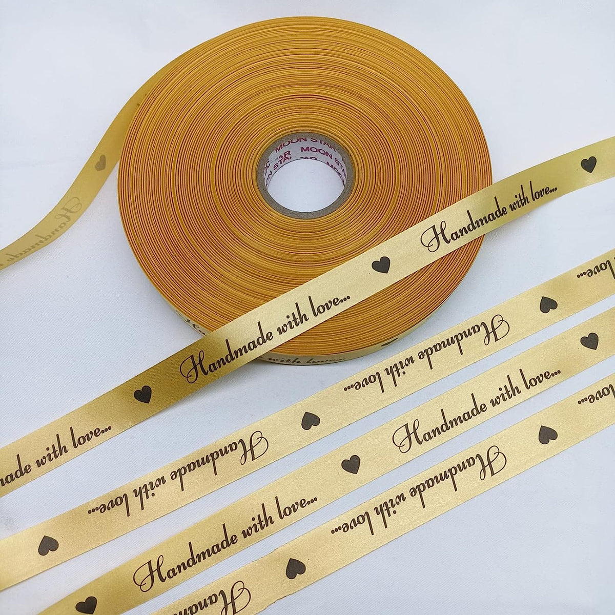 Beautiful Handmade with Love Print Satin Ribbon