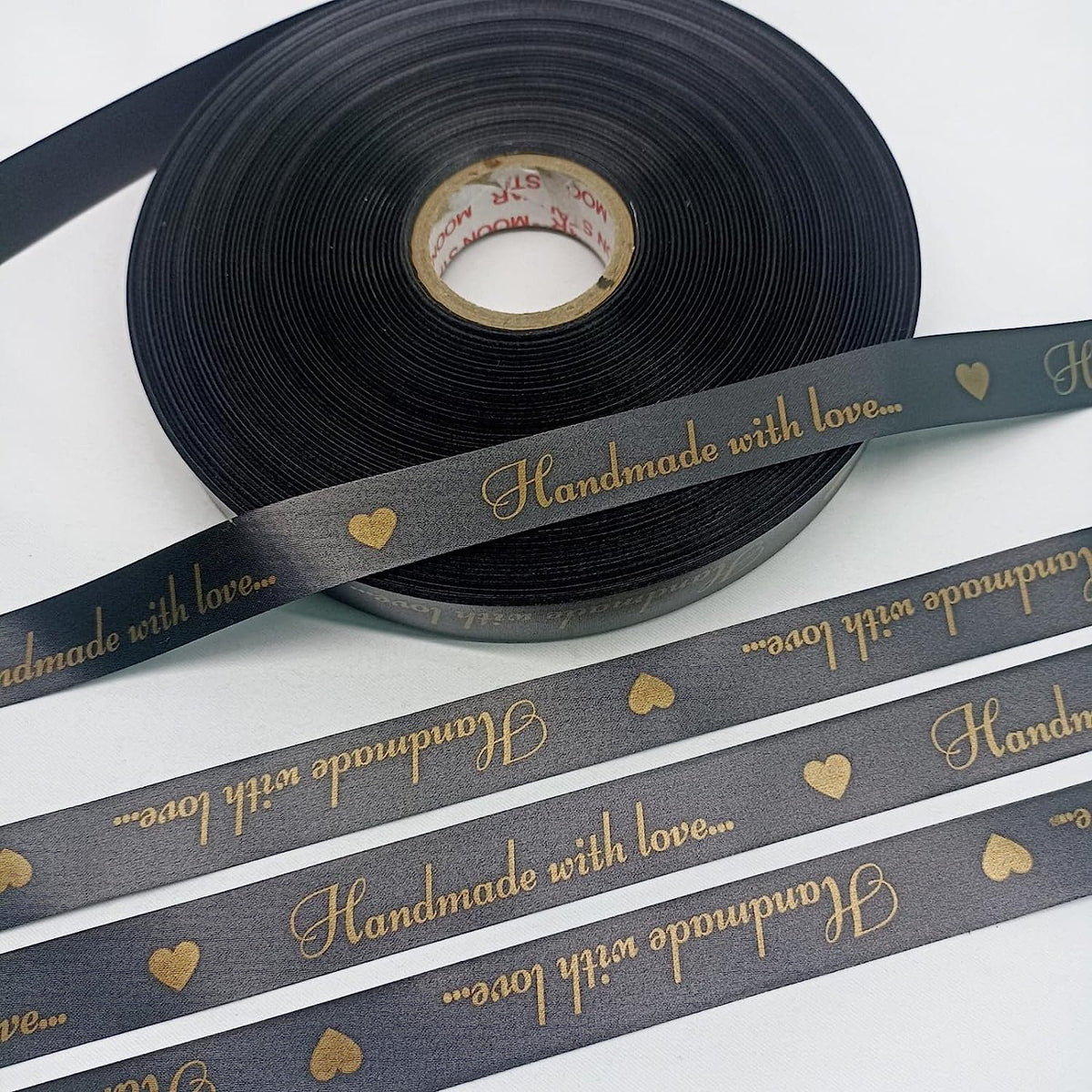 Beautiful Handmade with Love Print Satin Ribbon