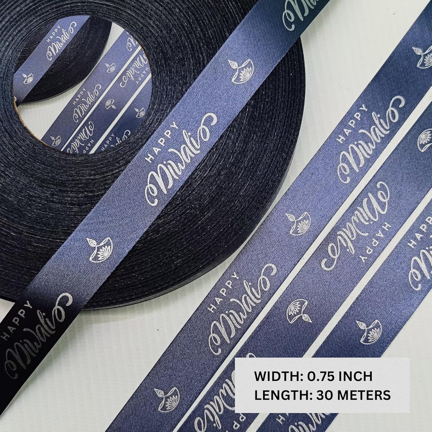 Happy Diwali Printed Decorative Satin Ribbon