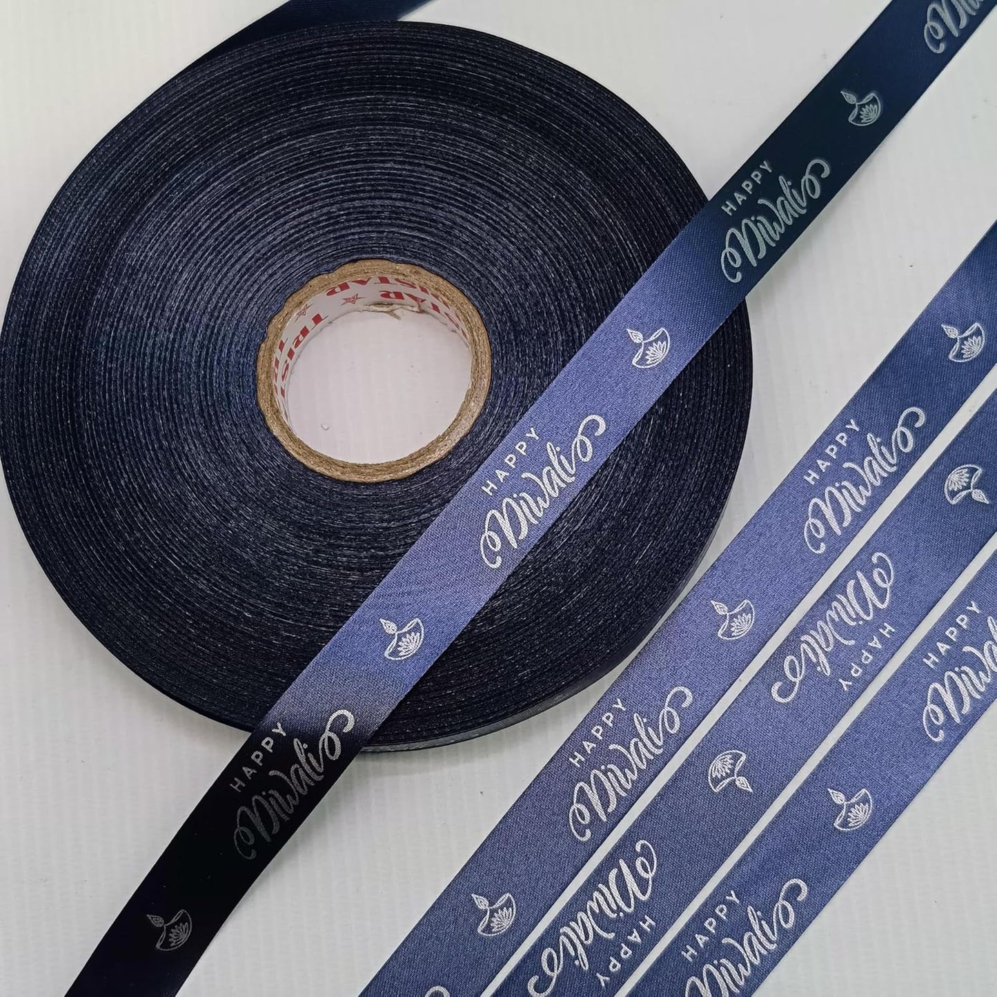 Happy Diwali Printed Decorative Satin Ribbon