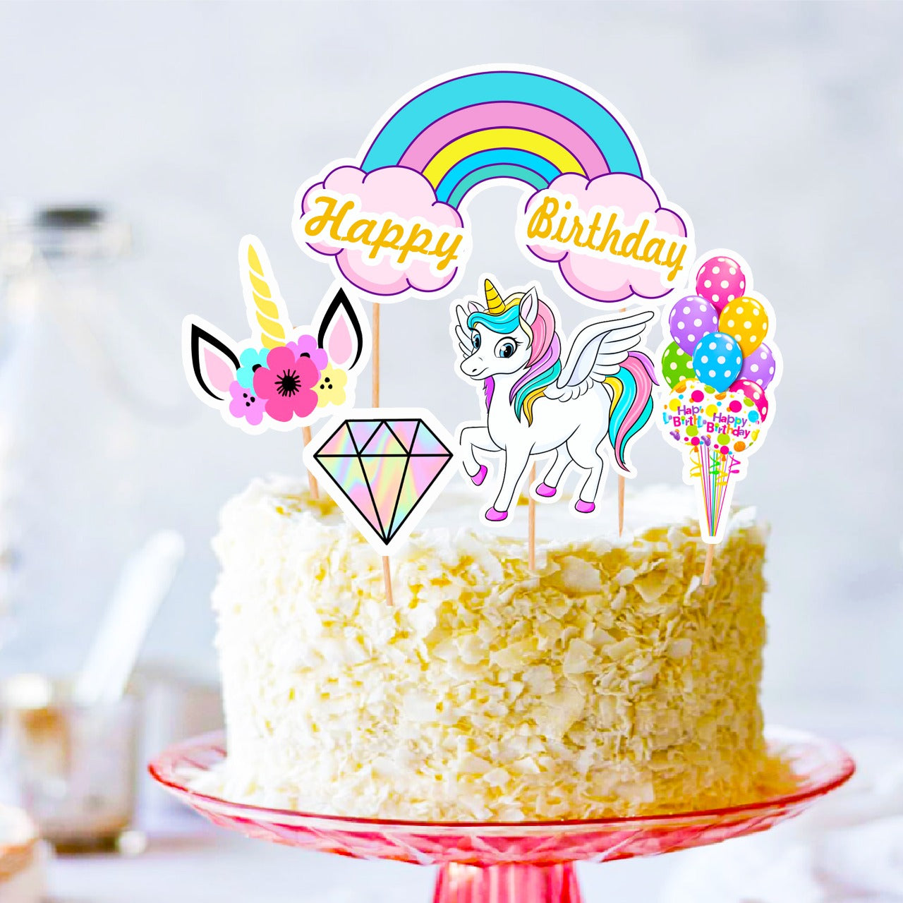 UNICORN Theme Paper Cake Topper