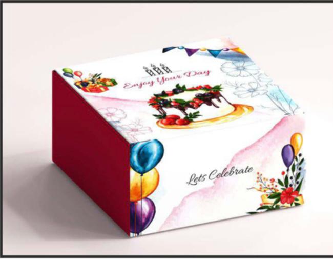 Happy Birthday Print Half Kg Cake Box