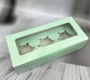 Pastel Color 3 Cavity Cupcake Box