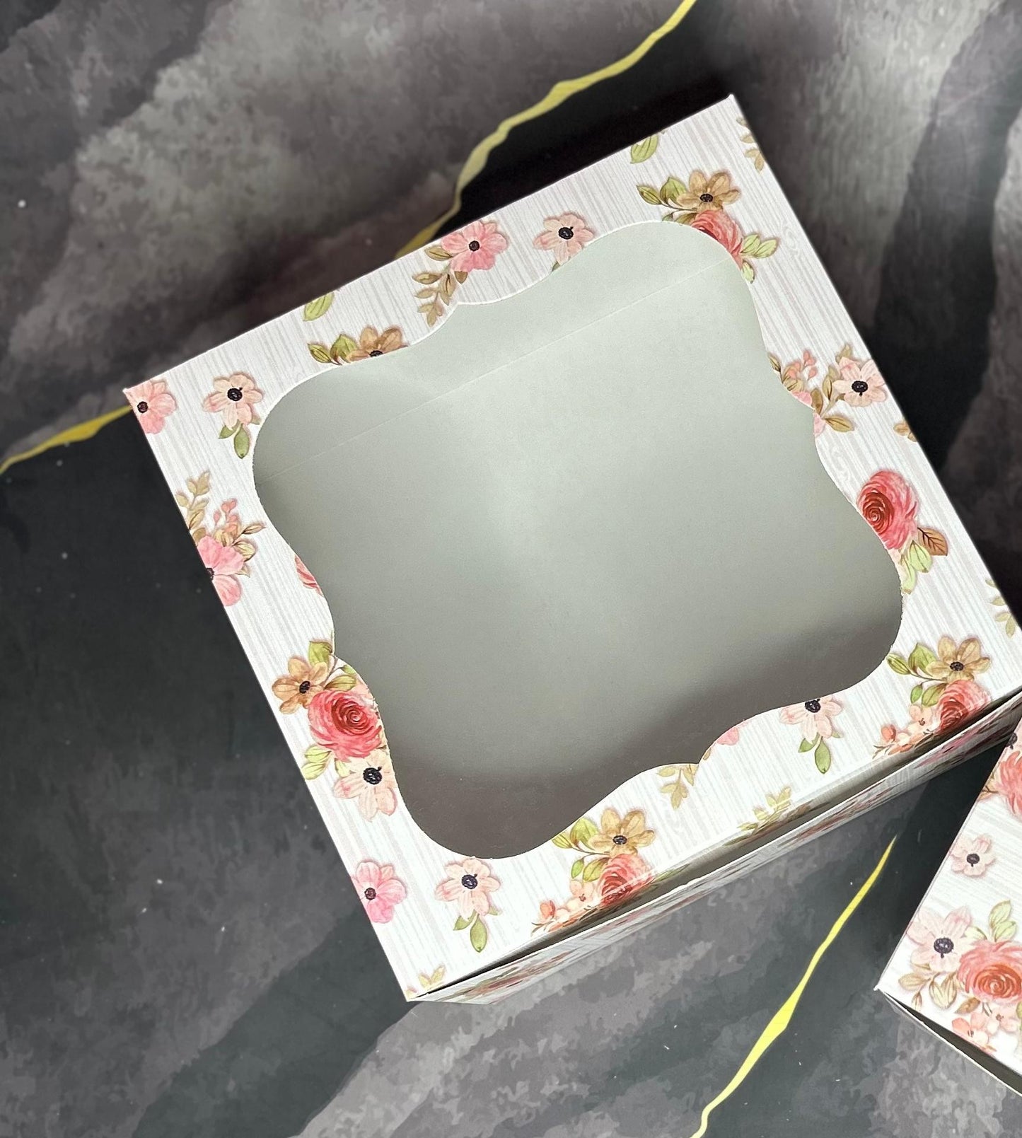 Floral Cake Boxes with Window-(1 KG) 10 Pack