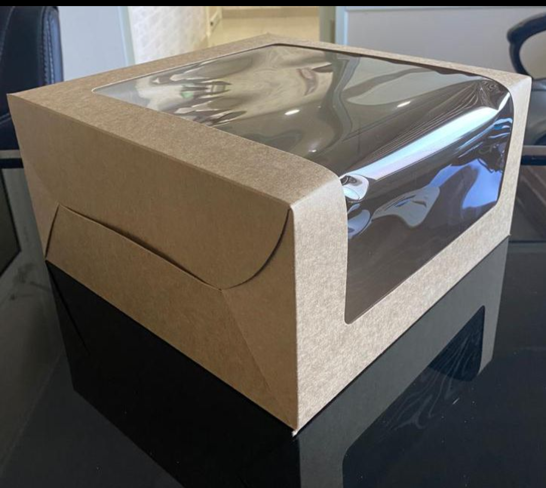 L Shape Window Brown Kraft Paper Box