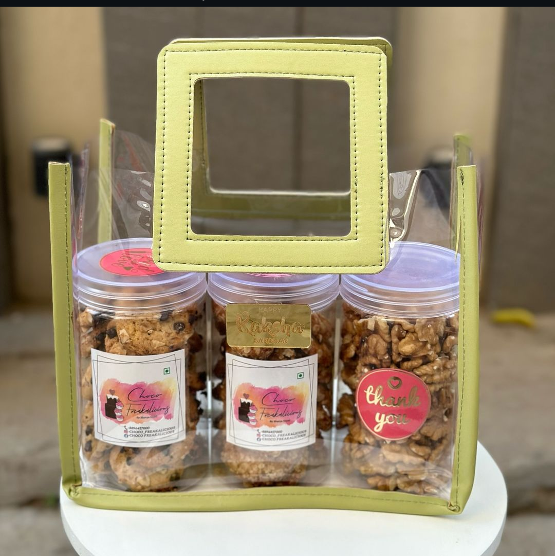 Transparent Square Handle Bag with Border