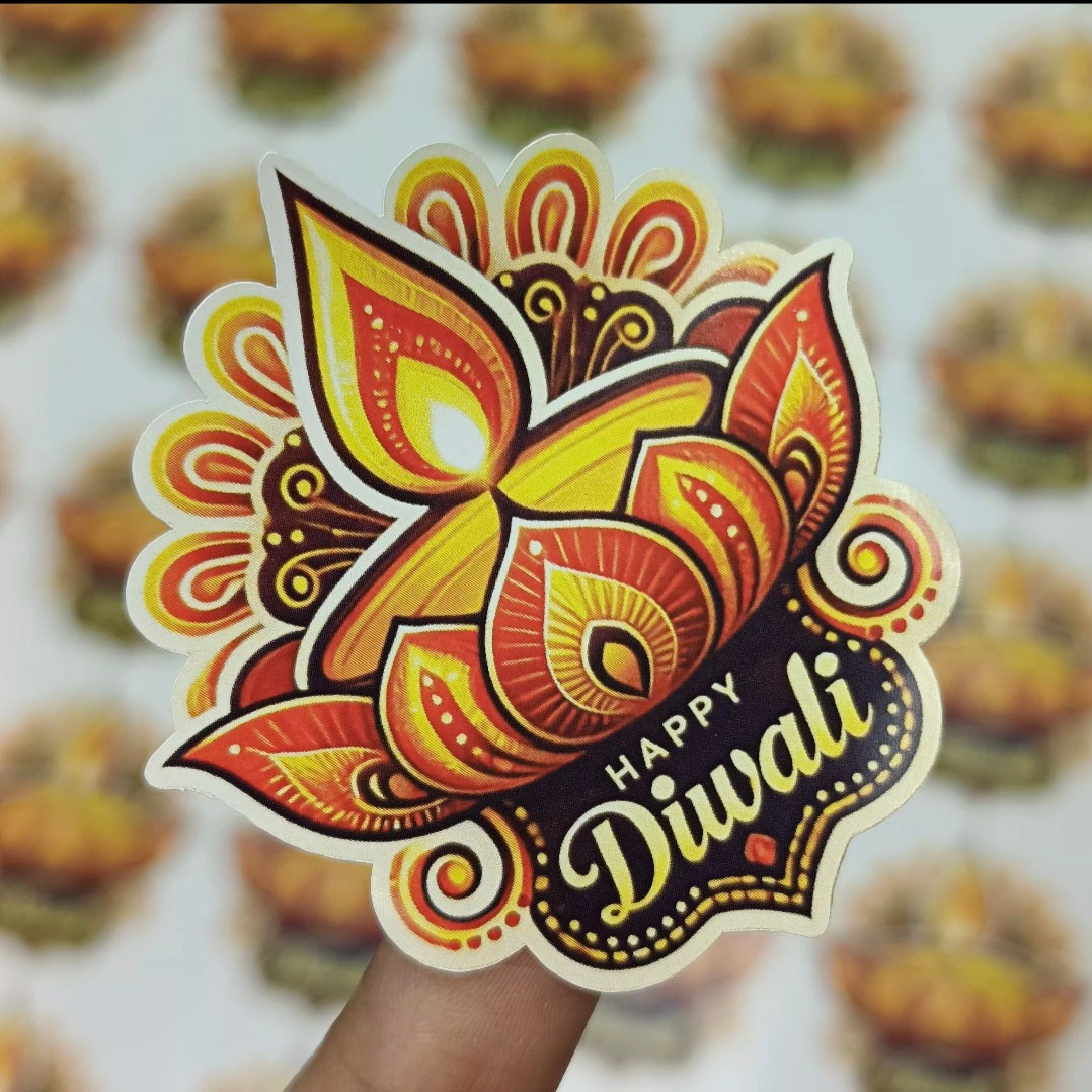 Happy Diwali Decorative Stickers(Pack of 2 Sheets)