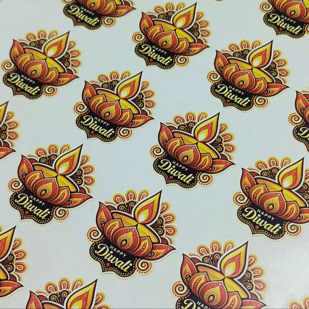 Happy Diwali Decorative Stickers(Pack of 2 Sheets)