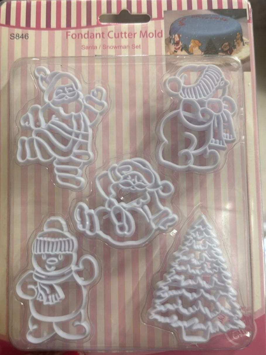 Christmas Cookie Embosser Mold Cartoon 3D Santa Claus
