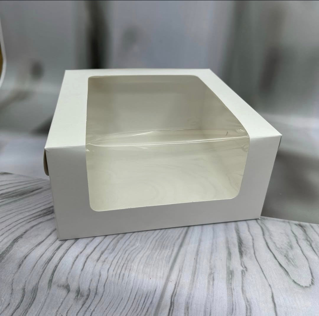 White L Window Shape One Kg Cake Box