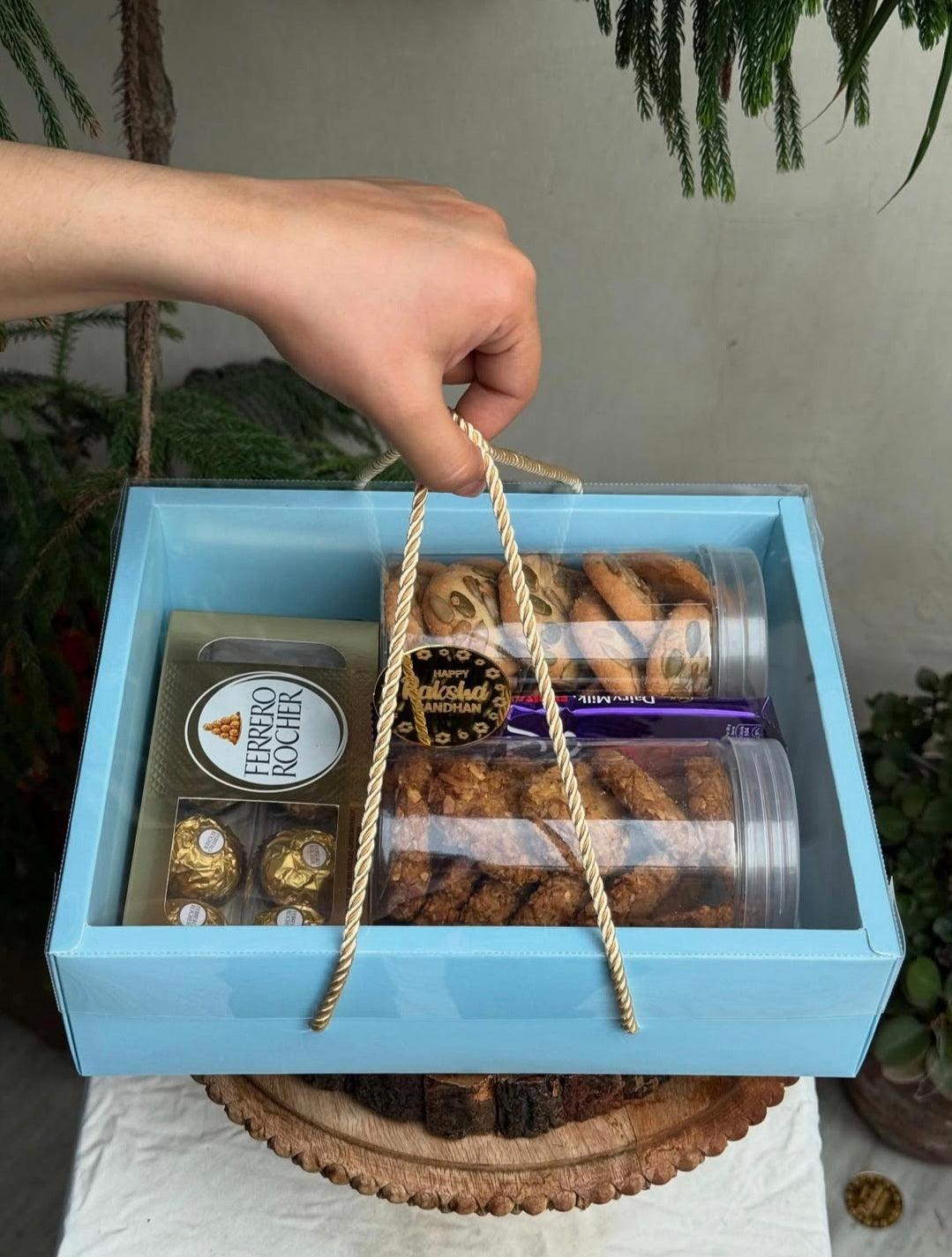 String Hamper Box with Transparent Cover