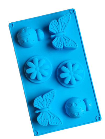 Silicon butterfly ladybug flower shaped bath soap making silicone mold