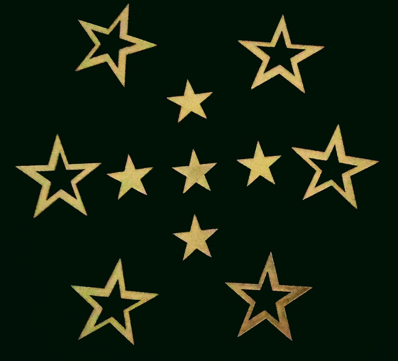 10 PCs Acrylic Gold Non Edible Star For Cake Decoration