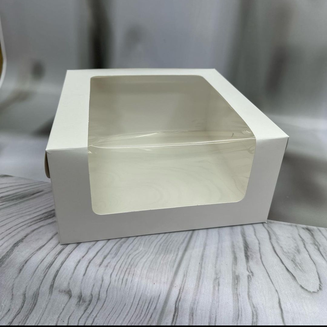 White Dual Window Cake Box One Kg (Pack of 10 Pieces)