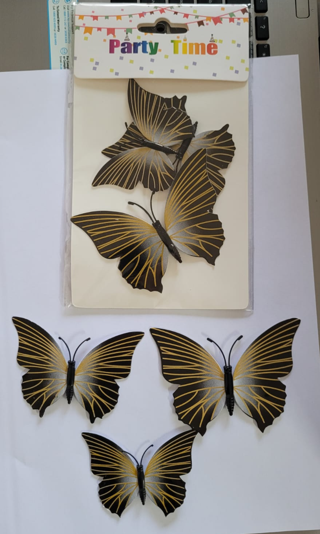 New 3D Paper Butterfly Black(Pack of 3 pc)