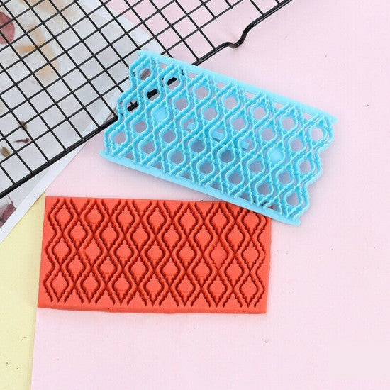 Engraved Diamond Shape Fondant Quilt Mold Embosser Fondant Quilt Biscuit Mold