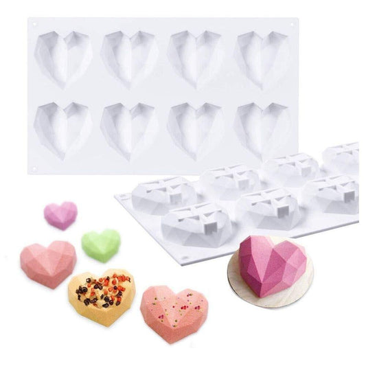 New 3d DIY Diamond Heart Shape Silicone Mold