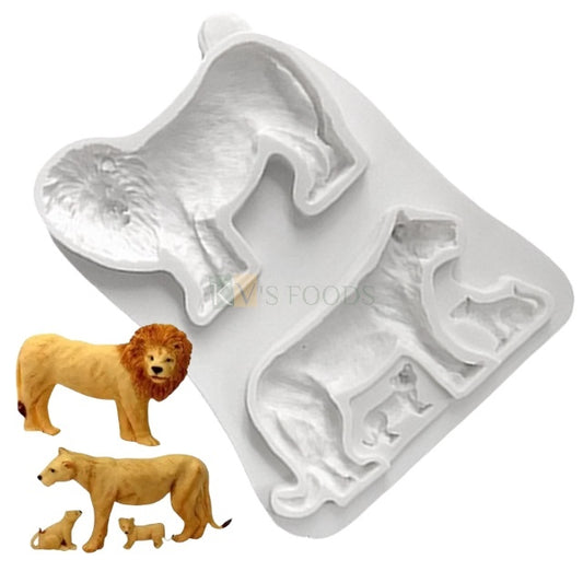 Jungle Zoo Theme Animals Lion Tiger Family Chocolate Silicone Fondant Mould