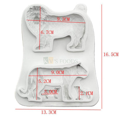 Jungle Zoo Theme Animals Lion Tiger Family Chocolate Silicone Fondant Mould