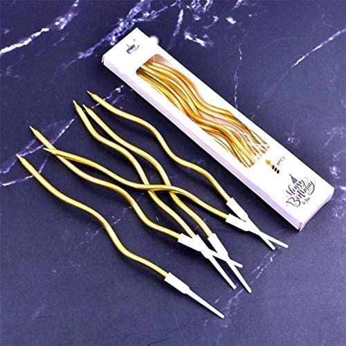 Twisty Birthday Candles Set Metallic Curly Coil Candles with Holders