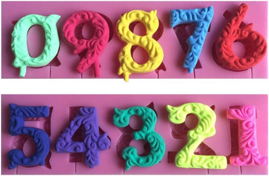 Silicone Number 0-9 3D Embossed Fondant Chocolate Mold