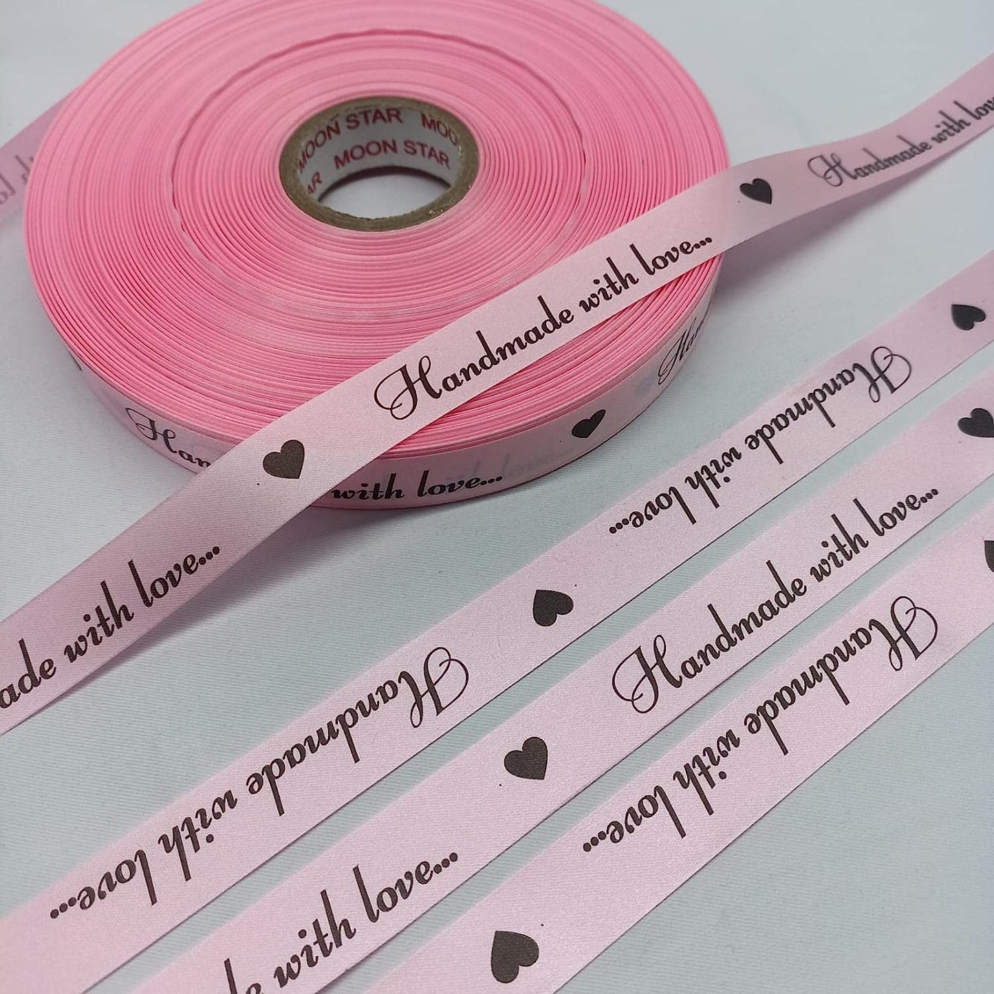 Beautiful Handmade with Love Print Satin Ribbon
