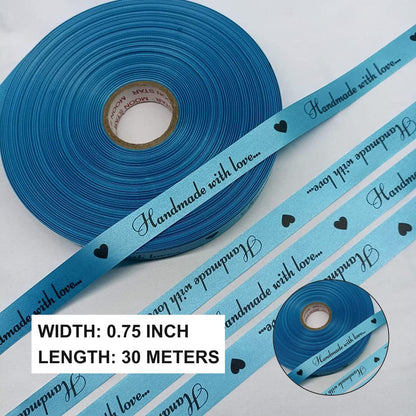 Beautiful Handmade with Love Print Satin Ribbon