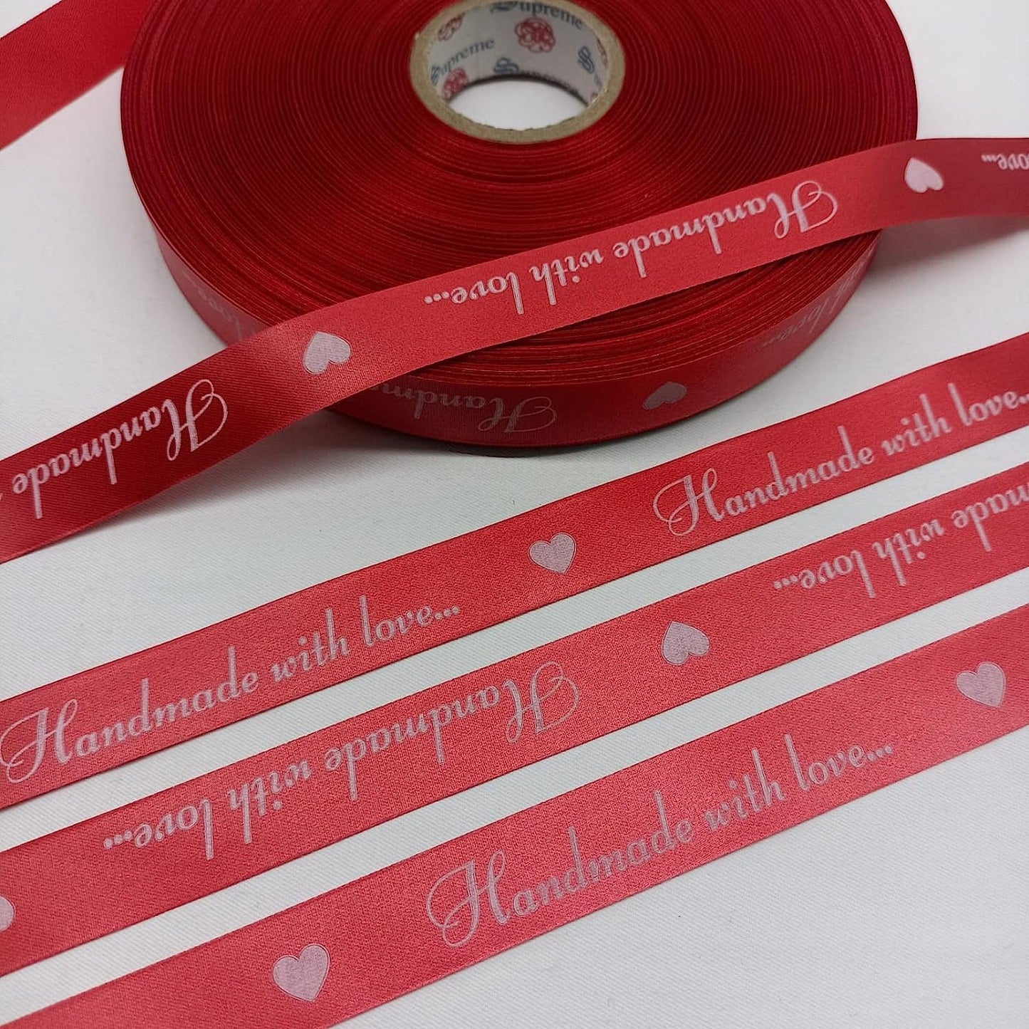 Beautiful Handmade with Love Print Satin Ribbon