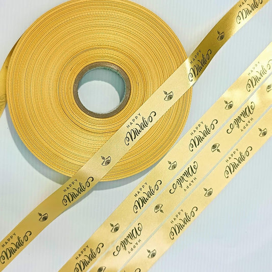 Happy Diwali Printed Decorative Satin Ribbon