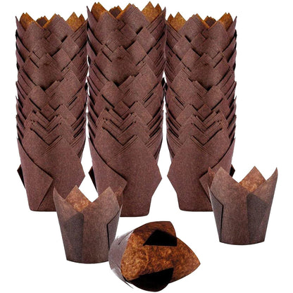 Brown Tulip Cupcake Liners (Pack of 200 Pc)