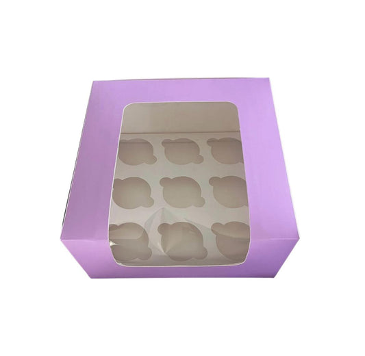 L window 9 Cavity Cupcake Box