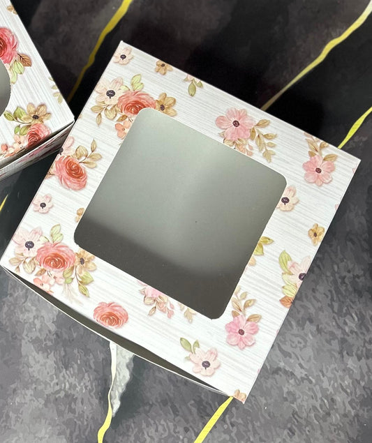 Floral Cake Box With Window (Half KG)-10pcs