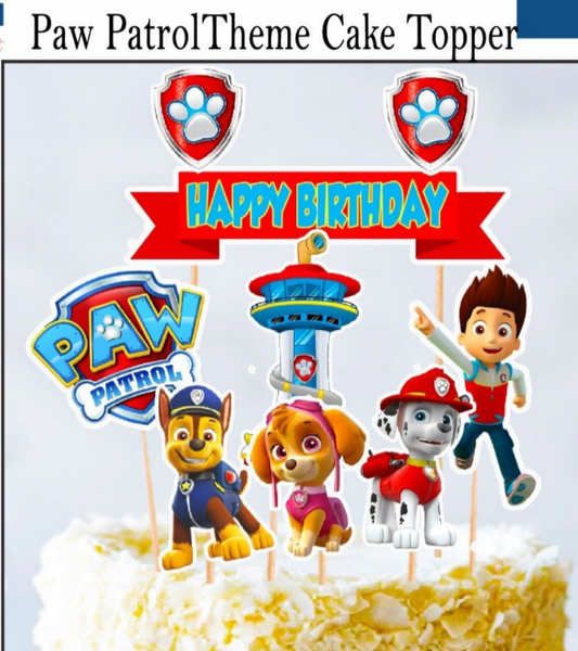 Paw Petrol Paper Theme Cake Topper