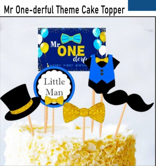 Mr One -Derful Theme Paper Cake Topper