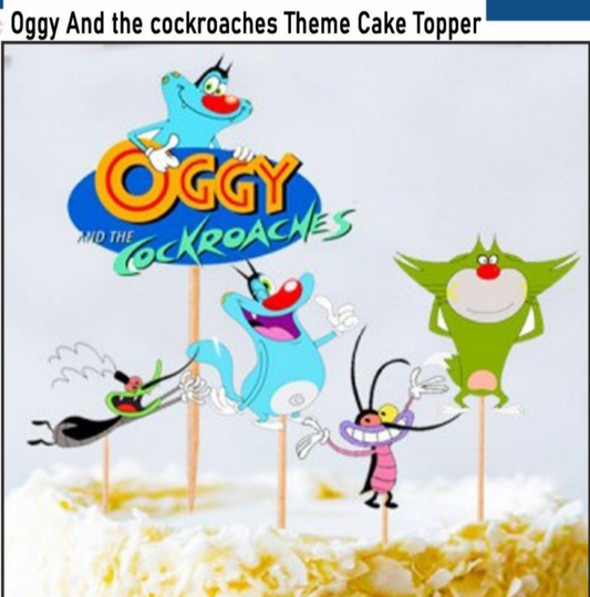 OGGY And The COCKROACHES Theme Paper Cake Topper
