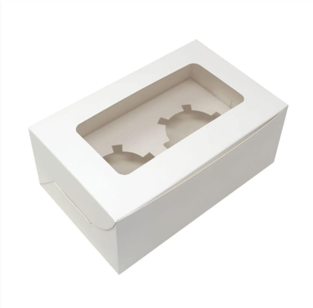 2 Cavity Cupcake Box with Insert(Pack of 10 )