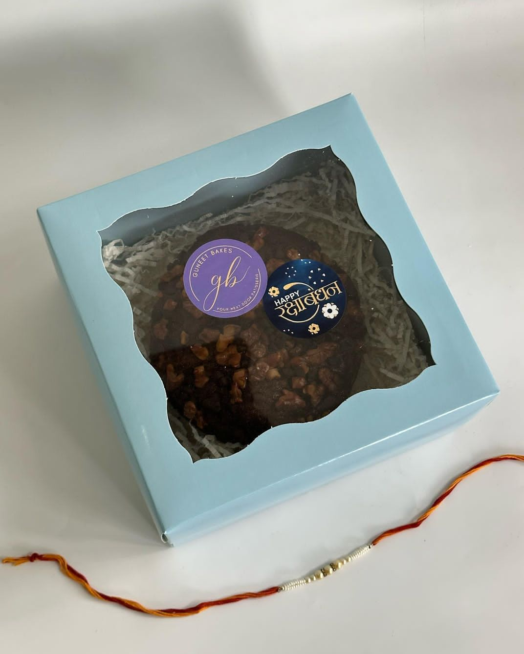 Beautiful Blue Window Cake Box