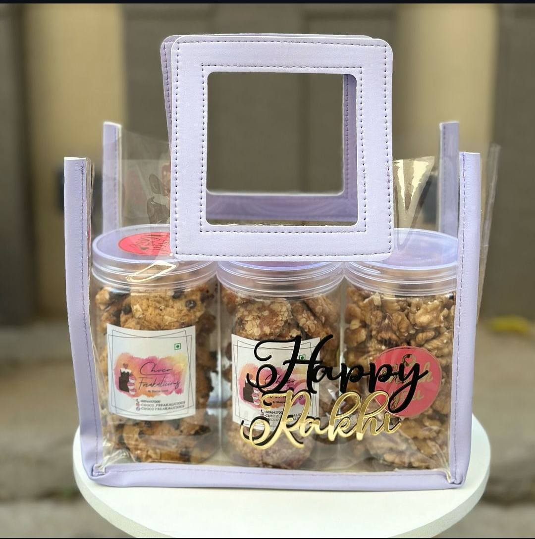 Transparent Square Handle Bag with Border