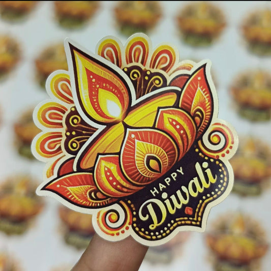 Happy Diwali Decorative Stickers(Pack of 2 Sheets)