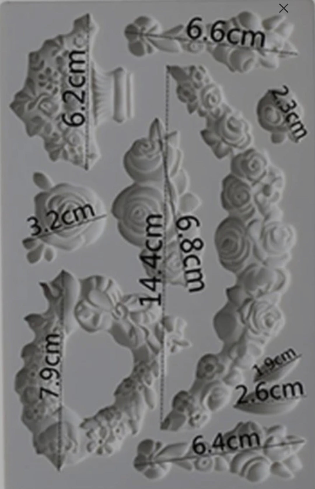 European Style Rose Patter Border Fondant Mould